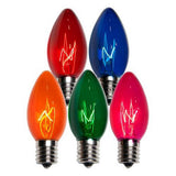 25 Bulbs - C9 Triple Dipped Transparent Multicolor, 7 Watt lamp