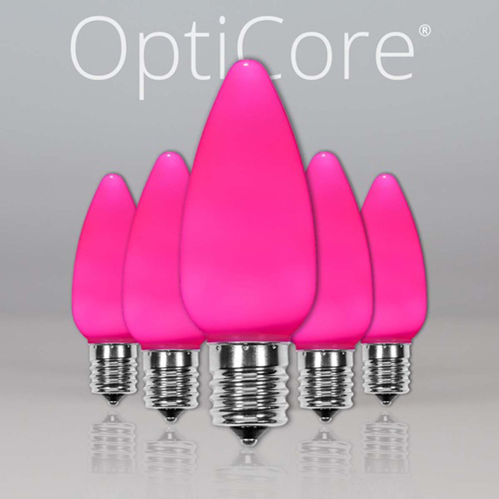 25 Bulbs - C9 Opaque Pink, 7 Watt lamp