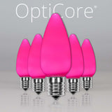 25 Bulbs - C9 Opaque Pink, 7 Watt lamp