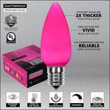 25 Bulbs - C9 Opaque Pink, 7 Watt lamp - BulbAmerica