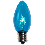 25 Bulbs - C9 Triple Dipped Transparent Teal, 7 Watt lamp