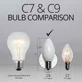 25 Bulbs - C9 Opaque White, 7 Watt lamp - BulbAmerica