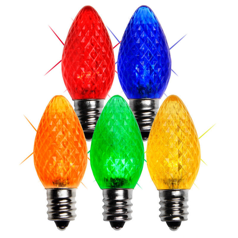 C7 LED Christmas Lamp Twinkle Multicolor Light - 25 Bulbs