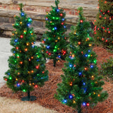2 Trees - 3' Winchester Fir Walkway Tree, Multicolor LED Lights_2