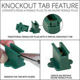 5 Pack - Female Zip Plug SPT1, Green_1