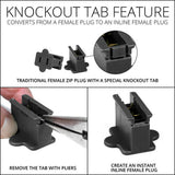 5 Pack - Female Zip Plug SPT2, Black_2