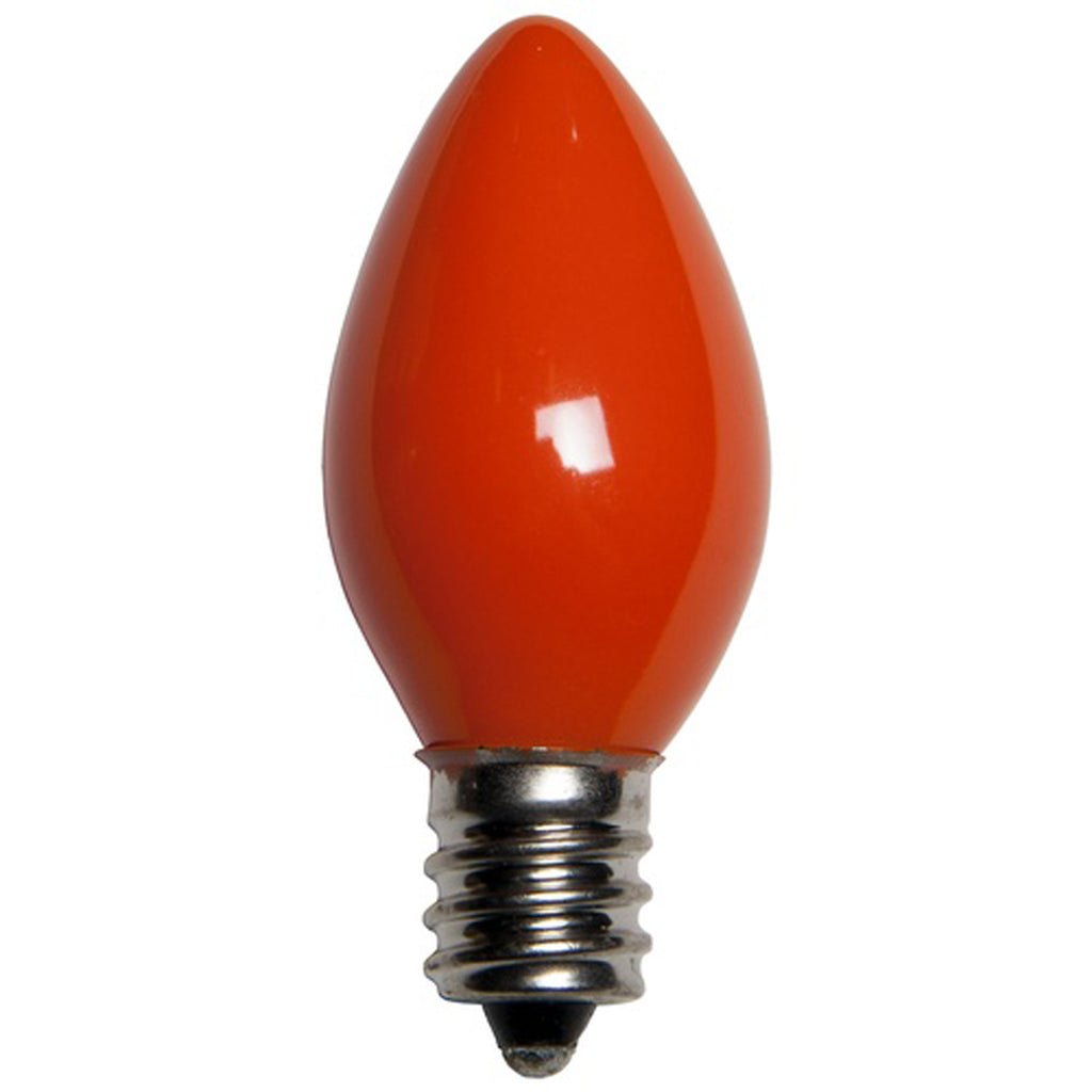 C7 Orange Opaque Steady 25 Light Set 12" Spacing