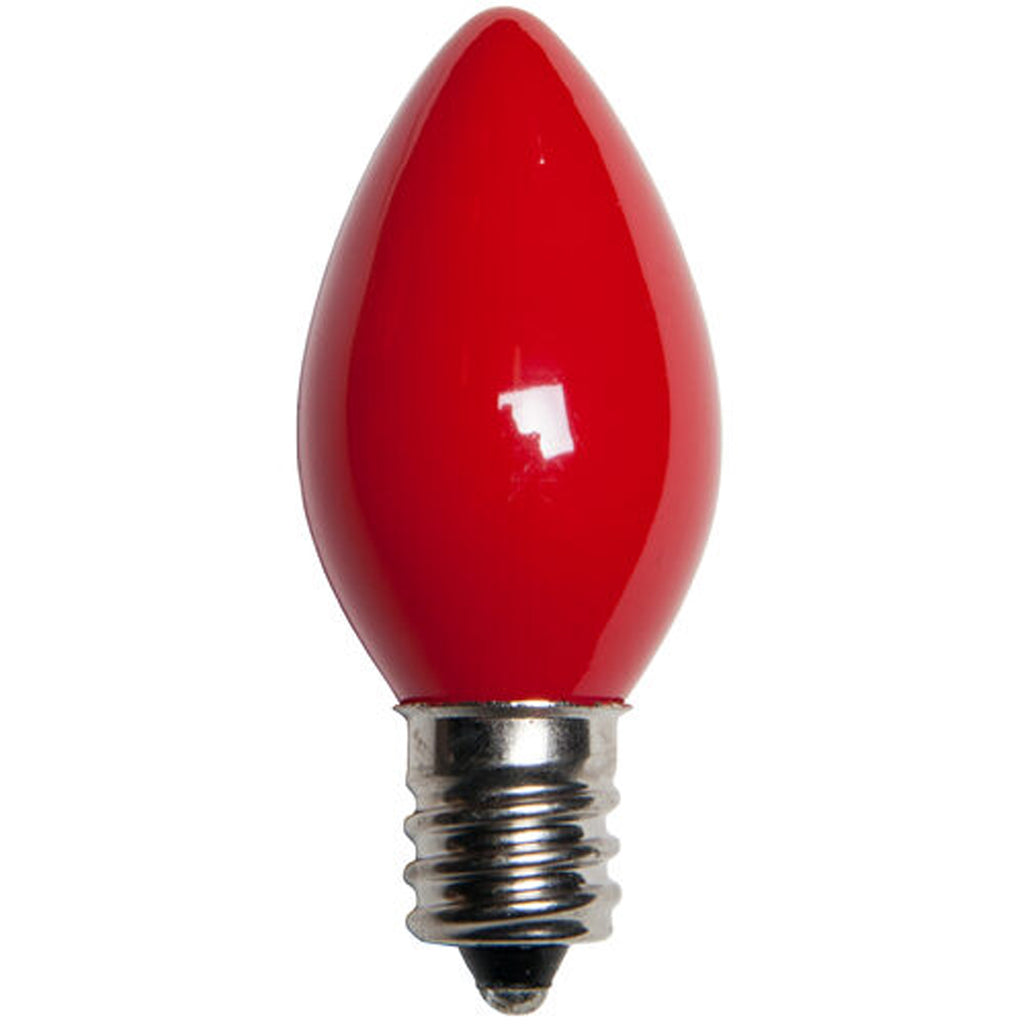 C7 Red Opaque Steady 25 Light Set 12" Spacing