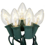 C7 Clear Transparent Twinkle 25 Light Set 12" Spacing