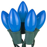 C9 Blue Opaque Steady 25 Light Set 12" Spacing
