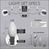 C9 Blue Opaque Steady 25 Light Set 12" Spacing - BulbAmerica