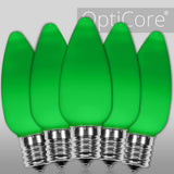 C9 Green Opaque Steady 25 Light Set 12" Spacing