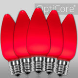 C9 Red Opaque Steady 25 Light Set 12" Spacing