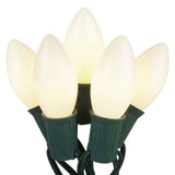 C9 White Opaque Steady 25 Light Set 12" Spacing