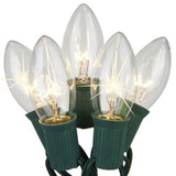C9 Clear Transparent Twinkle 25 Light Set 12" Spacing