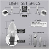 C9 Clear Transparent Twinkle 25 Light Set 12" Spacing - BulbAmerica