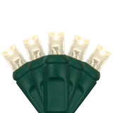 50 5mm Warm White LED Christmas Lights 4" Spacing