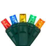 50 5mm Multi Color LED Christmas Lights 4" Spacing
