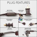 Wintergreen 50 5mm Cool White LED Christmas Lights 6" Spacing  120v_2