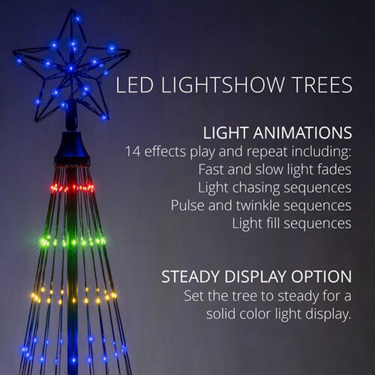 4' Multi LED Lightshow Tree – BulbAmerica