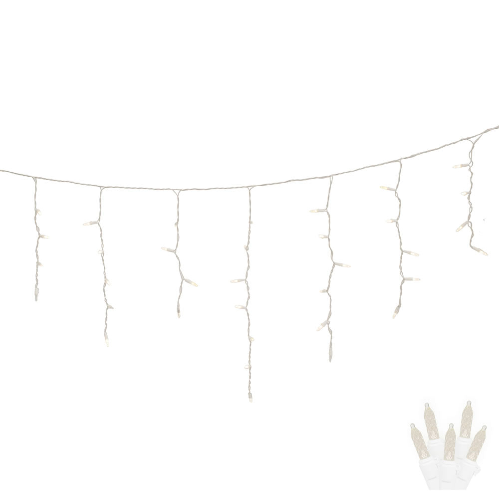 70 Light LED Warm White  M5 Twinkle Icicle 9'