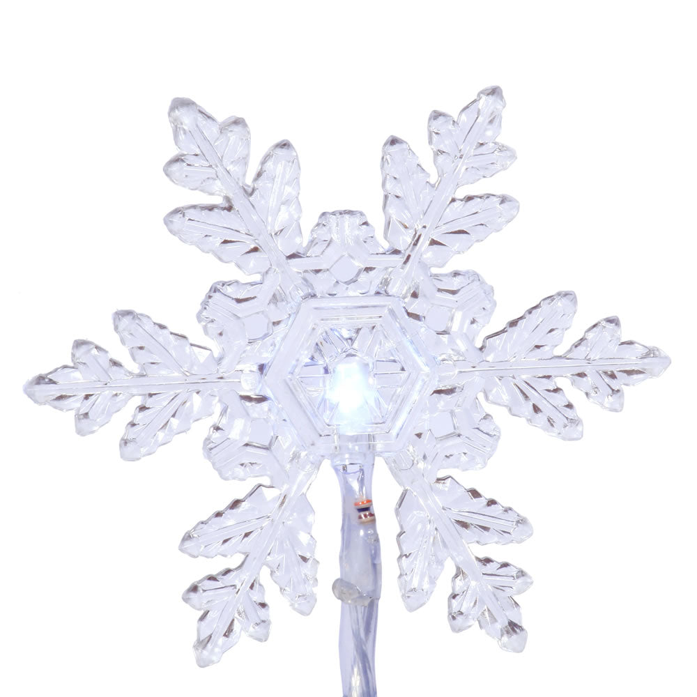 20 Pure White Snow flake LED Lights Christmas Set