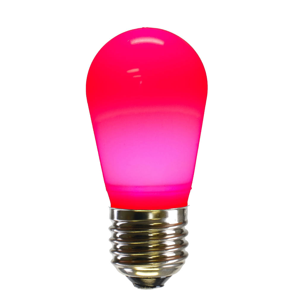 5Pk - Vickerman 1.3w 130v S14 LED Pink Ceramic E26 NK Base Christmas Light Bulb