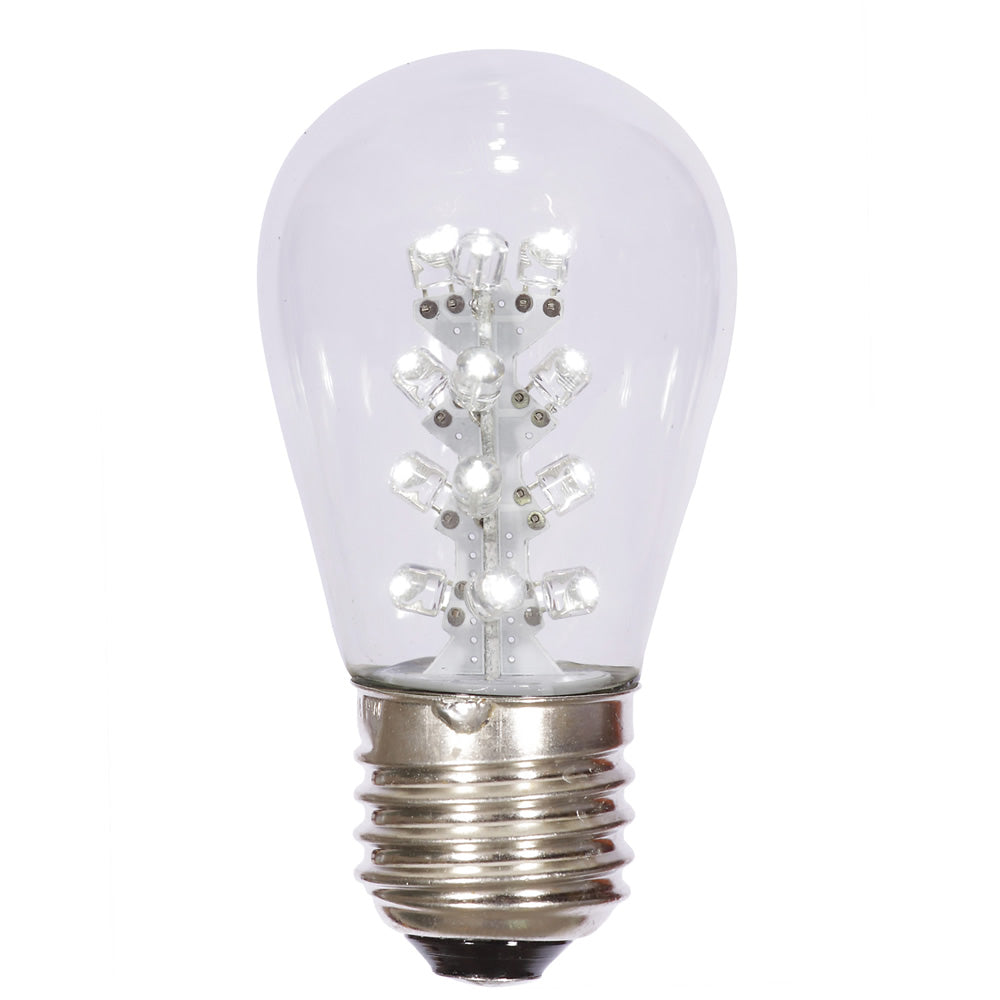 5Pk - Vickerman 1.3w 130v S14 Pure White LED Transparent Christmas Light Bulb