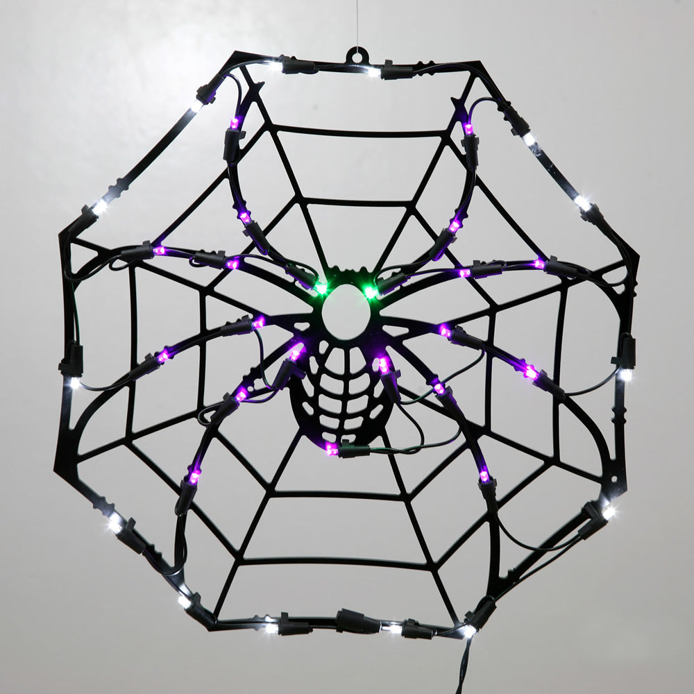 35 Lights 17x17in. Spider Web Window Led Decor Halloween Set