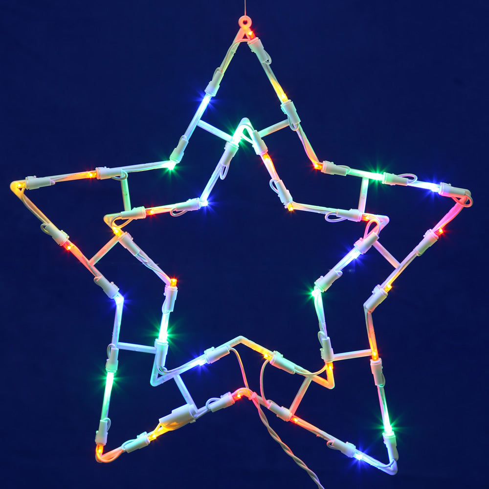 35 Lights 15x15in. Star Window Led Decor Christmas Set