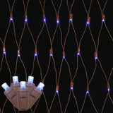 150 Blue Wide Angle Net LED Lights 2Ft. x8Ft. Brown Wire Christmas set