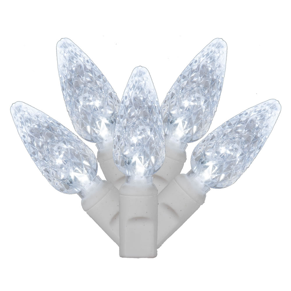 1PK - 34Ft. LED String 100 Light Cool White C6 Lights