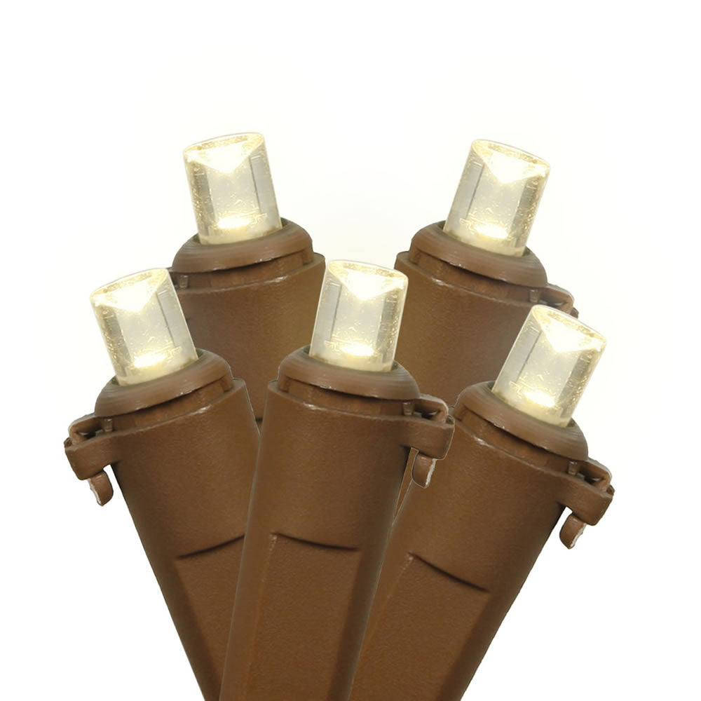 150 Warm White Wide Angle Net LED Lights 2Ft. x 8ft . Brown Wire Christmas set