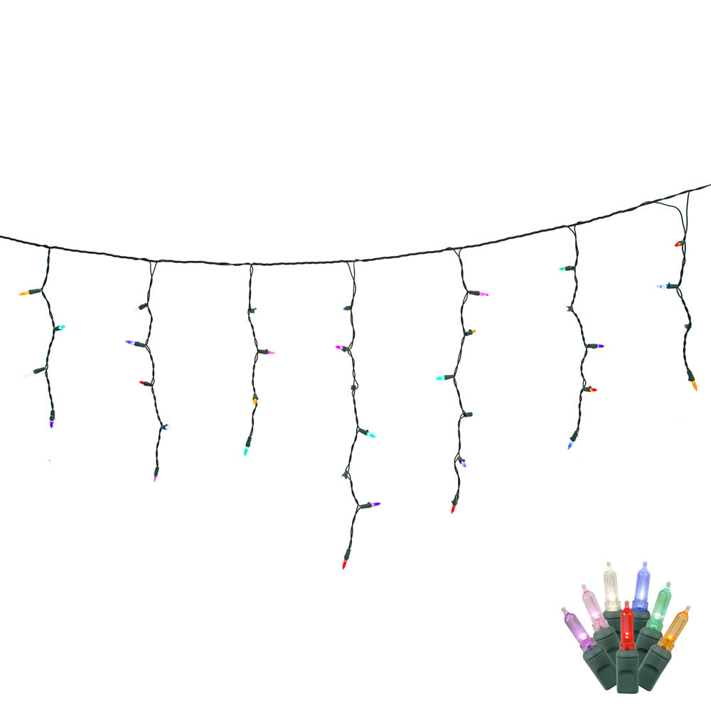 70 Multi Color LED Lights 9Ft. Icicle Christmas Light Set