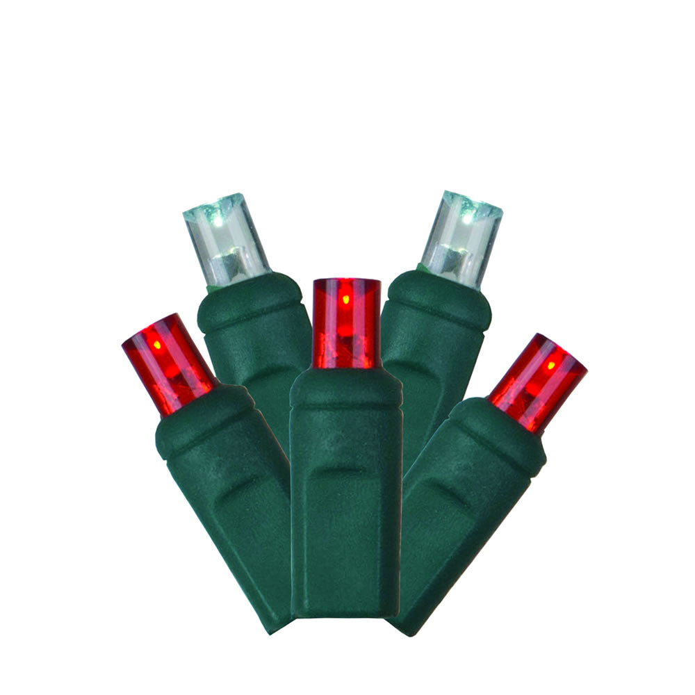 70 Multicolor Red White 5mm LED 35 ft.Christmas Light Set – BulbAmerica
