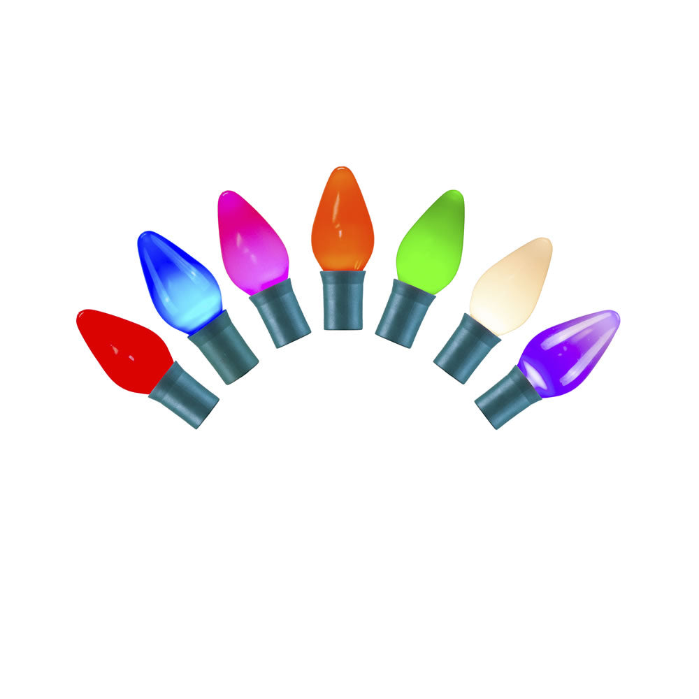 1PK - 16Ft. LED String 25 Light Multi-color C7 Lights