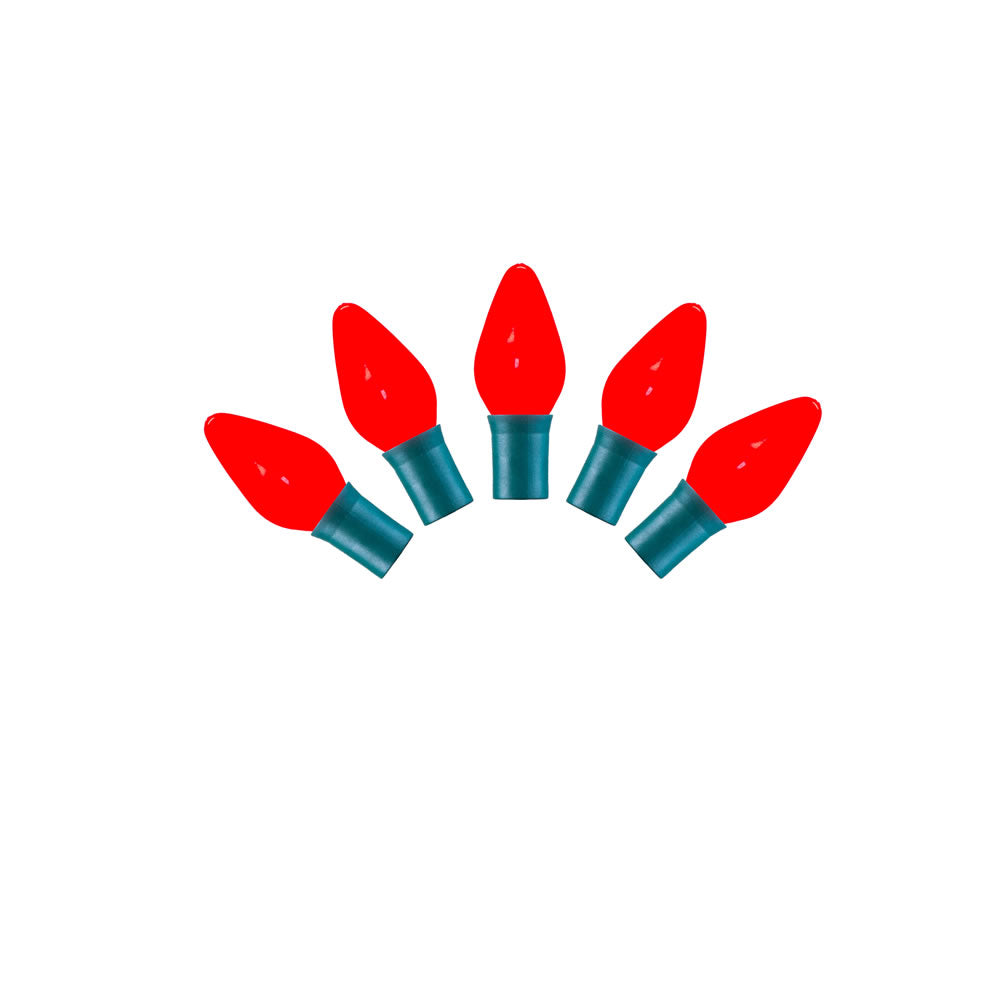 Vickerman 25 Light LED C7 Red Ceramic 8in. x 16 ft.