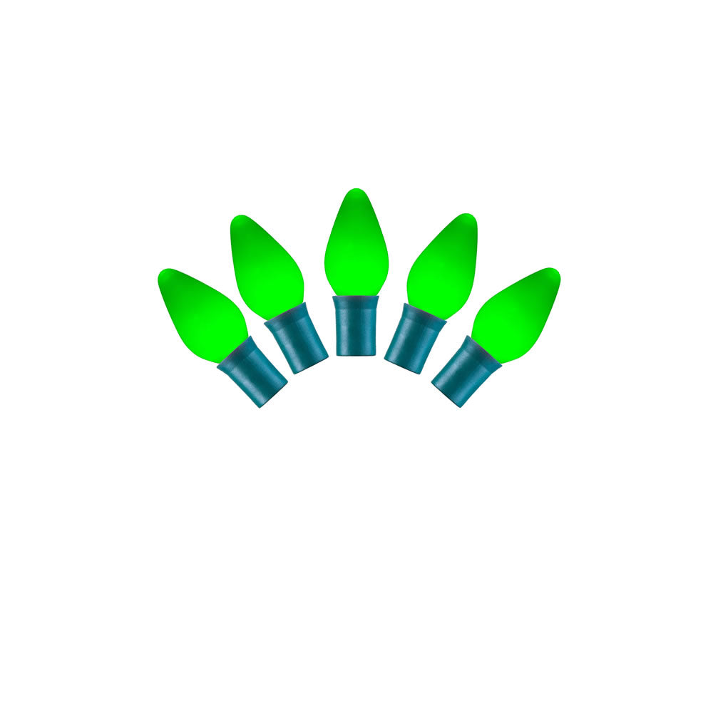 Vickerman 25 Light LED C7 Green Ceramic 8in. x 16 ft.