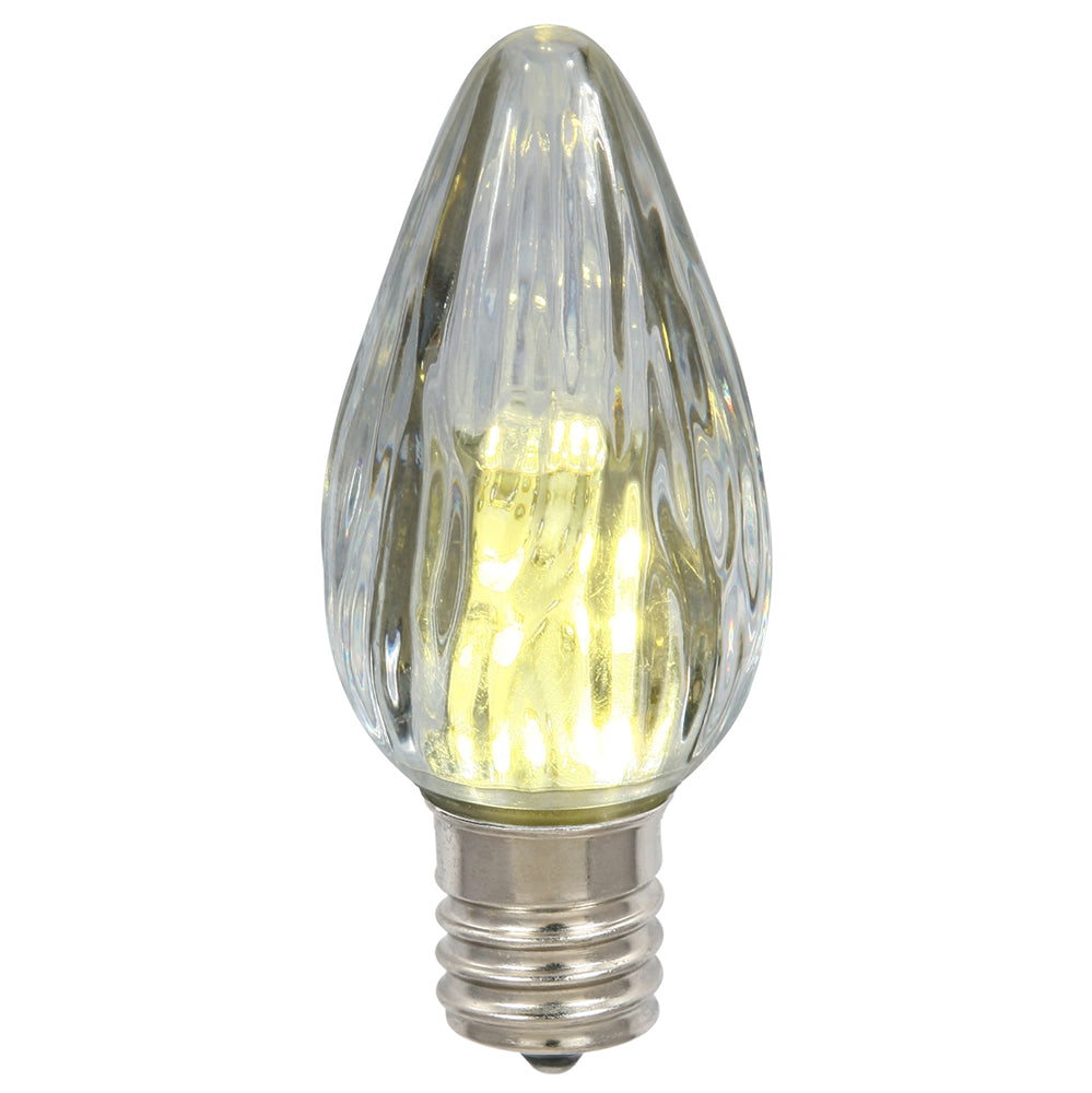 25Pk - 0.96W F15 Pure White Led Flame Replacement Christmas Light Bulb