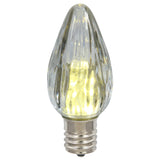 25Pk - 0.96W F15 Pure White Led Flame Replacement Christmas Light Bulb