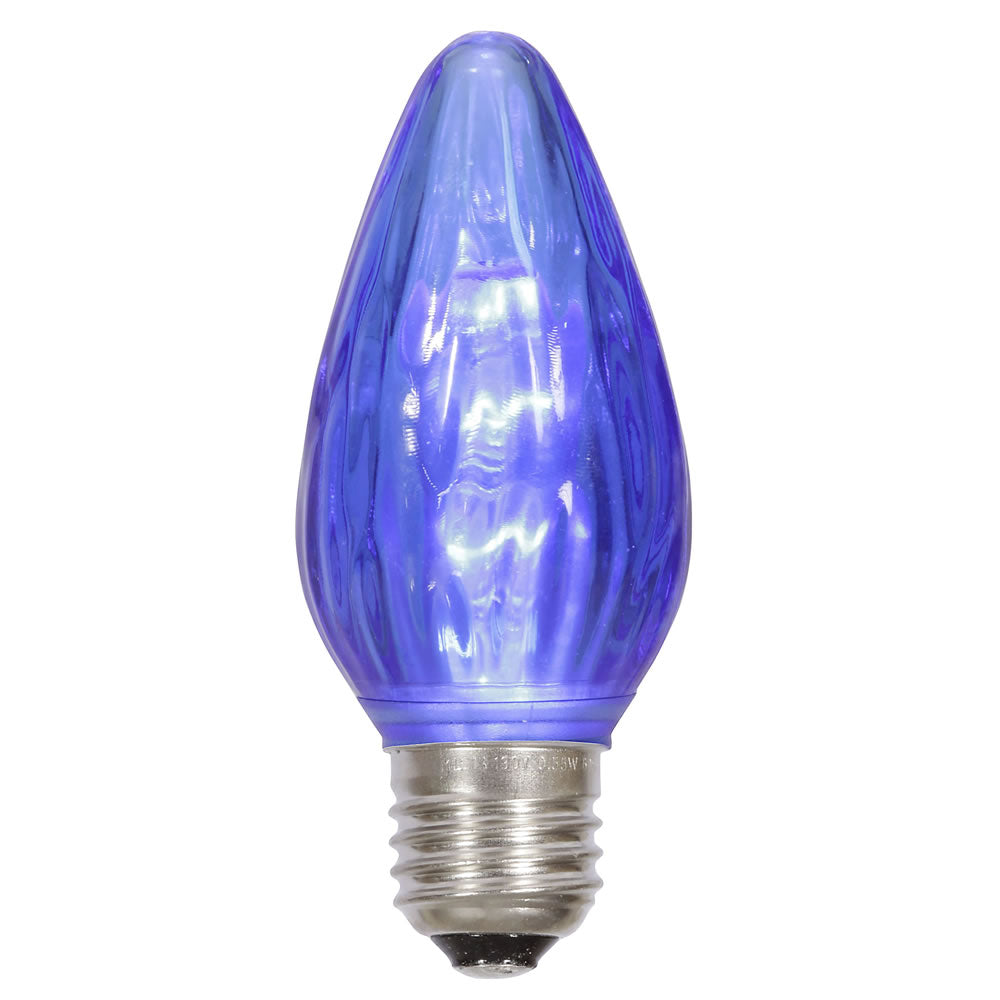 25PK -  0.96W F15 Blue Plastic Flame E26 LED Bulb