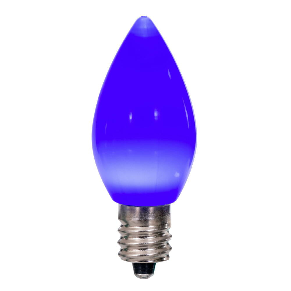 25Pk - Vickerman .6W C7 Ceramic LED Blue Light Bulb 120v