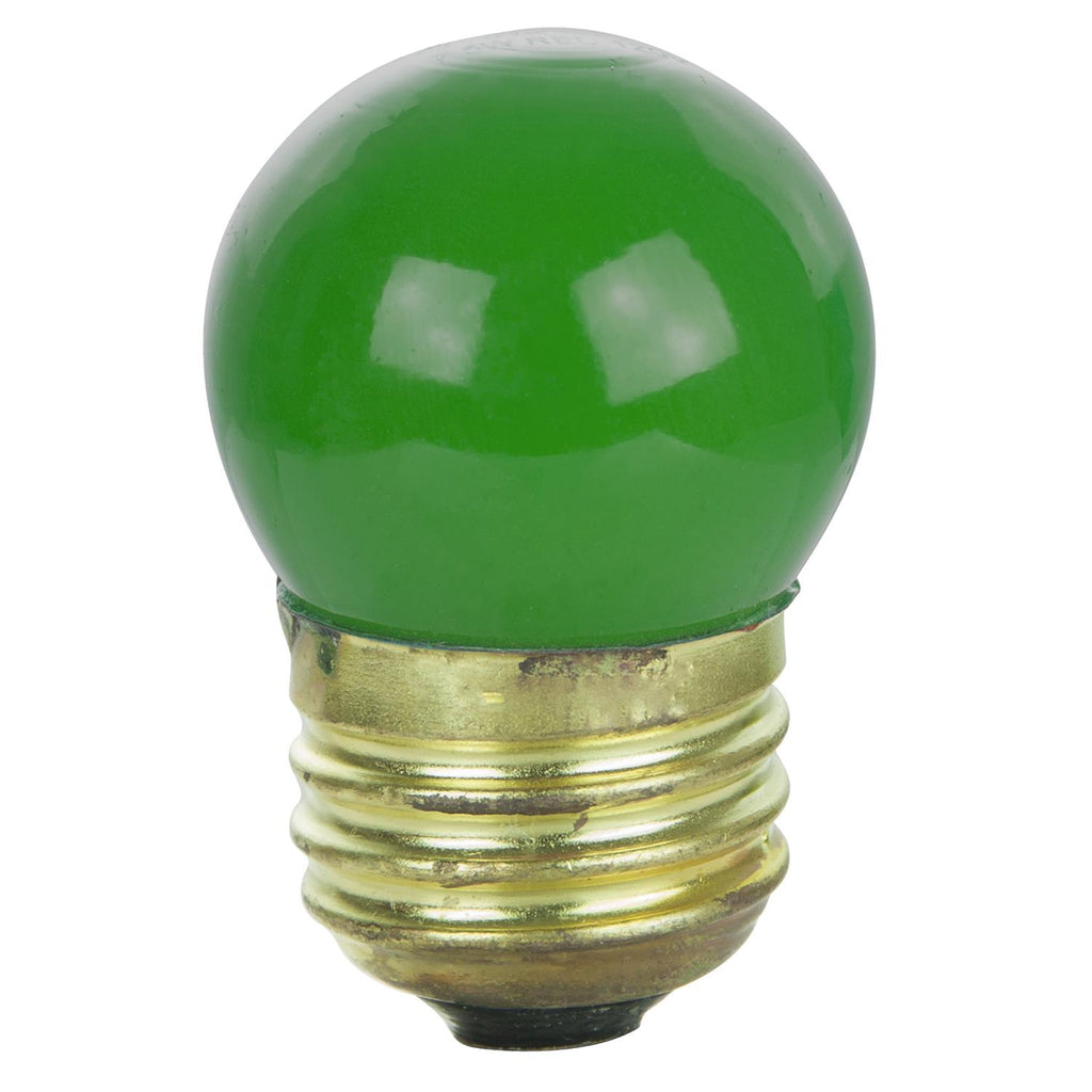 25Pk - SUNLITE 7.5W S11 Colored Indicator Medium Ceramic Green