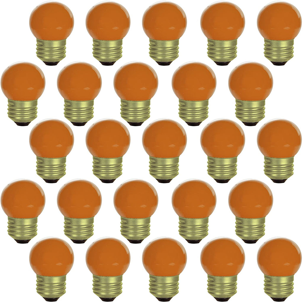 25Pk - SUNLITE Orange S11 7.5w 120v Medium Base Decorative Light Bulb