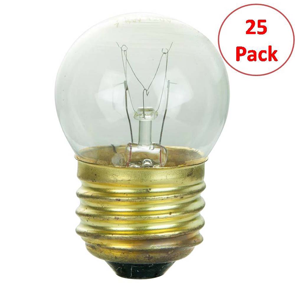 25Pk - Sunlite 7.5w 120v S11 Indicator E26 Medium Base 2600K Clear Light Bulb