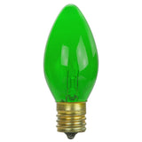 25Pk - SUNLITE 7w C9 Colored Night Light Intermediate Base Transparent Green Incandescent Bulb