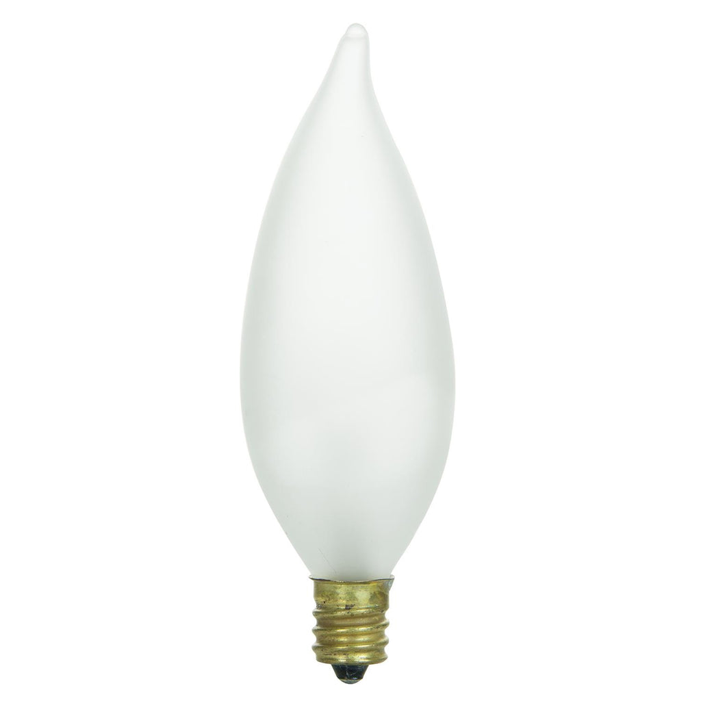 SUNLITE 25w Flame 120v Candelabra Base Frost bulbs