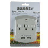 SUNLITE 3 Outlet Surge Protector with 2 USB Ports_1