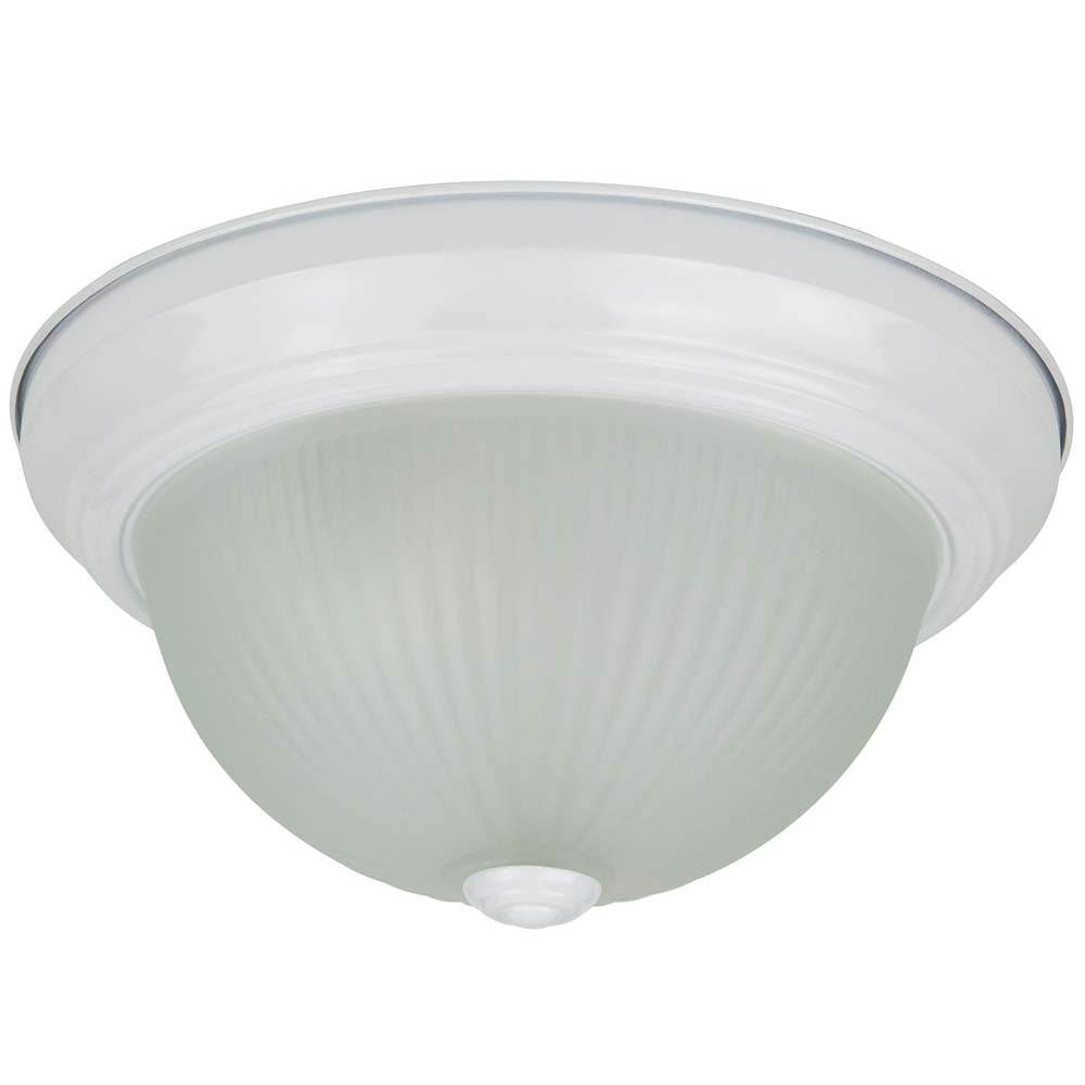 Sunlite 04541-SU 120v 11" Metal & Glass Dome Fixture Smooth White Frosted Glass