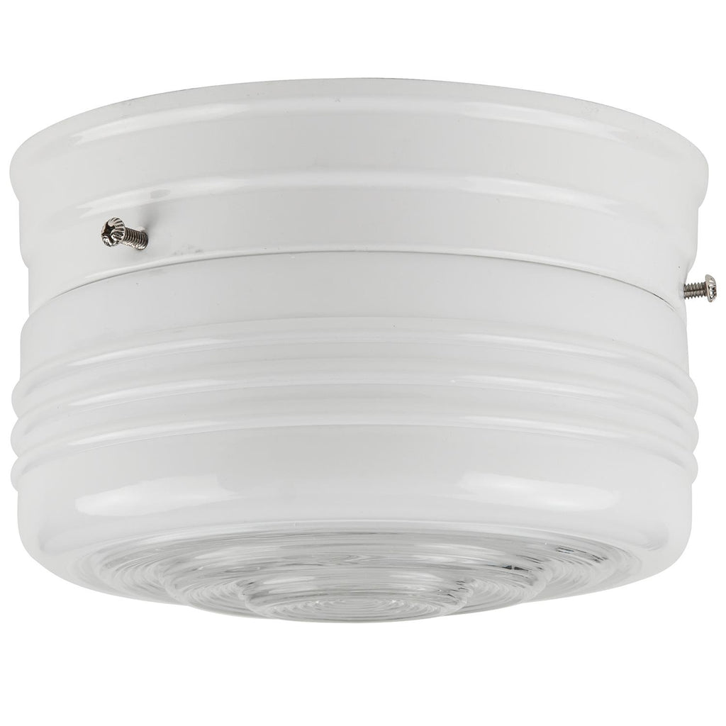 SUNLITE 10in Drum Ceiling Fixture, White Finish, Semi-Frosted Glass